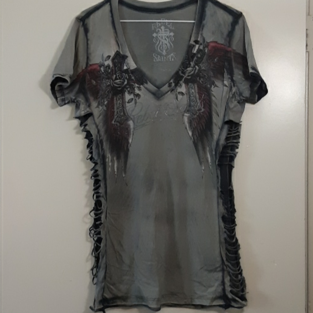 Rebal Saints cut out womens tee